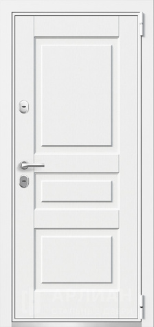 Фото «Стальная дверь белая внутренняя панель сандал белый №22»